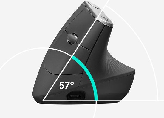 Logitech MX Vertical – Kabellose ergonomische Maus – Grau