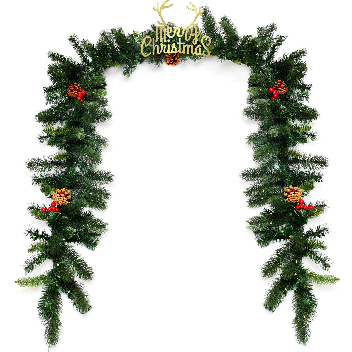 Girlande mit Lichtern - Girlande - Weihnachtsgirlande - Weihnachtsbeleuchtung für draußen - Weihnachtsdekoration - Weihnachten - 2,7 Meter - 100 LEDs