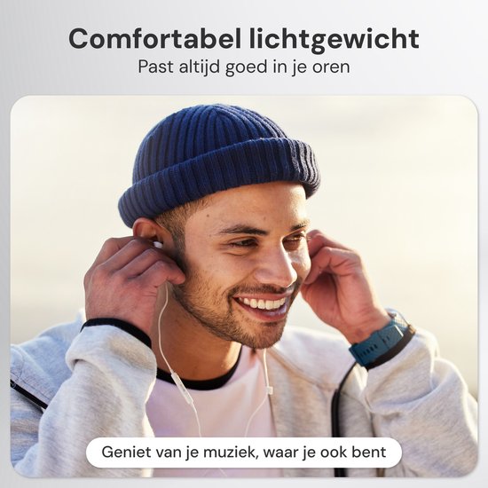 Nuvance Kopfhörer mit Kabel – Kompatibel mit Lightning – In-Ear-Kopfhörer mit Kabel – Kopfhörer mit Kabel und Mikrofon – Weiß