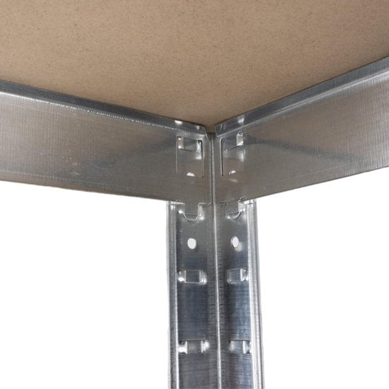 Kinzo - Regalschrank (Heavy Duty) - 5 MDF-Böden, Max. 750 kg, Montage ohne Schrauben - 172 x 75 x 30 cm - Metall/MDF - Grau/Braun