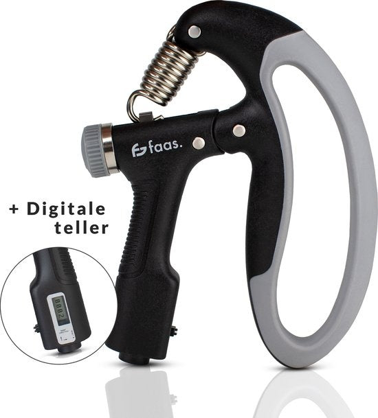 Verstellbarer Handtrainer - 10 bis 100 KG - Digitaler Zähler - Hand Squeeze Fitness - Finger / Unterarm - Grip Trainer - Schwarz