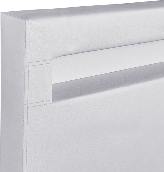 Polsterbett Paris - 140 x 200 cm - Weiß - LED-Beleuchtung