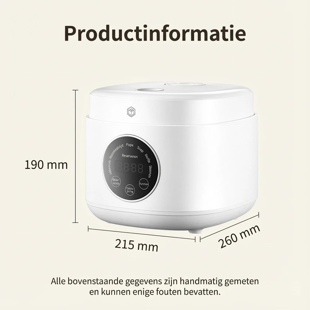 Ochama Reiskocher – 2 Liter – 500 W – 7 Funktionen