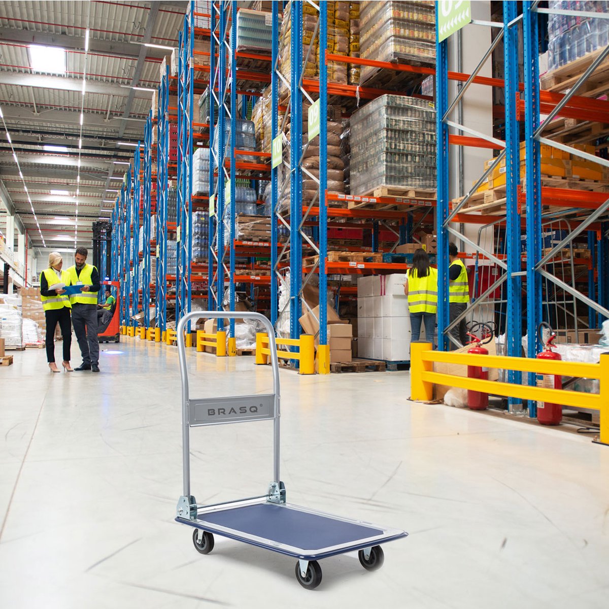 BRASQ Plattformwagen Zusammenklappbar - Kapazität 150 KG - Transportwagen - Lagerwagen - Plattformwagen
