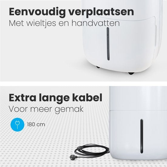 Auronic - Luftentfeuchter - 16 l Fassungsvermögen - Digitaler Luftfeuchtigkeitsmesser - Mit Nachtmodus & Timer - 2 l Wassertank - Kunststoff - Weiß