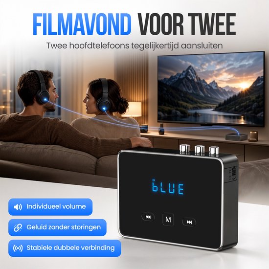 Strex Bluetooth-Sender und -Empfänger 3-in-1-Adapter – Bluetooth-Audio-Sender und -Empfänger – Bluetooth 6.0 – AUX/Cinch/Optisch – Kabellos – 15 Meter Reichweite