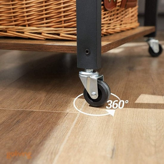 Goliving Küchenwagen - Küchenschrank - Küchenregal - Servierwagen - Küchenorganisator - Modern - 60 x 40 x 89 cm - Braun