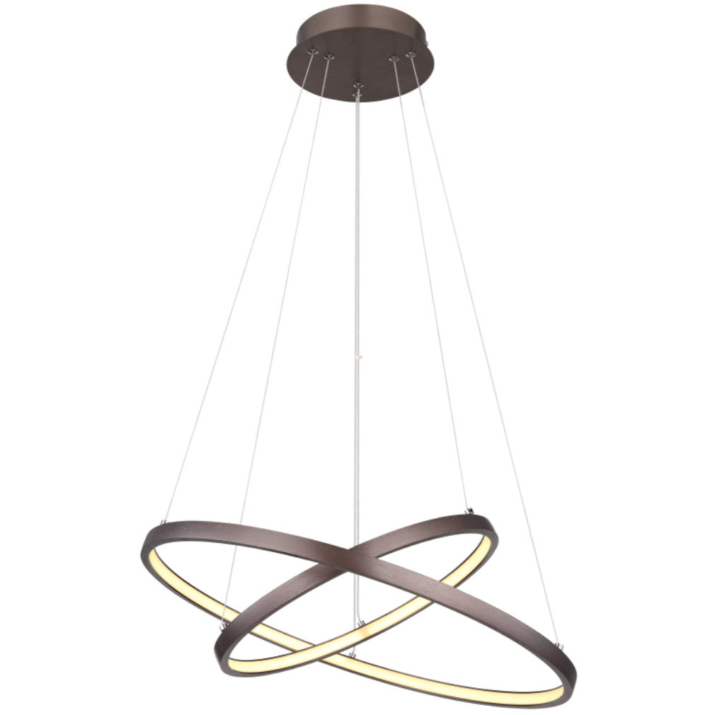Globo Ralph Pendelleuchte 42W LED - Braun/Weiß - 2 Lichter - 120 cm