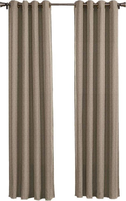 Larson - Luxuriöser gewebter Verdunkelungsvorhang - Ringe - Beige - 300 x 250 cm - Verdunkelung & Konfektion