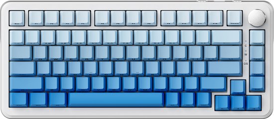 Ajazz AK820 MAX - 75% Wireless Gaming Keyboard - Mechanisch - Seitlich bedruckte Tasten - Dichtung - Hot Swap - Tri Mode - QWERTY Tastatur - 82 Tasten - Gradient Blue