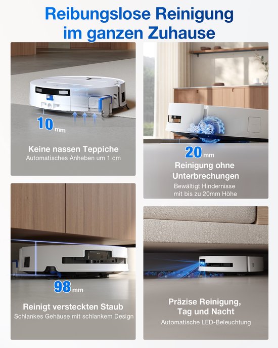 Ecovacs - DEEBOT T80 OMNI WHITE - Staubsaugerroboter mit Wischfunktion