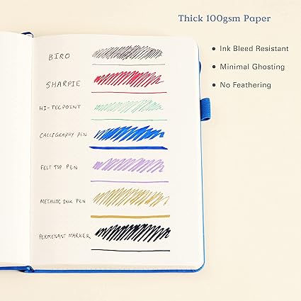 Ottergami 2er Set Bullet Journal mit Dots, A5 Notizbuch + Scrapbooking Sticker