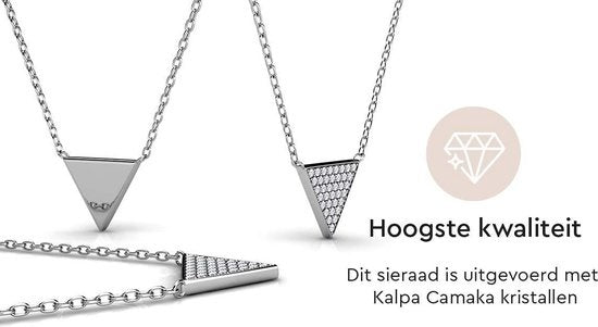 Yolora Damen Halskette mit Anhänger und Kalpa Camaka Kristallen - Farbe Silber - 18K Weißgold plattiert - Geschenkbox - Muttertagsgeschenk