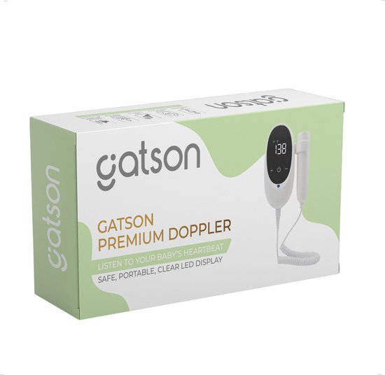 Gatson Premium Doppler - Inklusive E-Book und Doppler-Gel, USB wiederaufladbar - Doppler Baby - Baby-Herz-Monitor - Baby-Dusche-Geschenk - Schwangerschaft