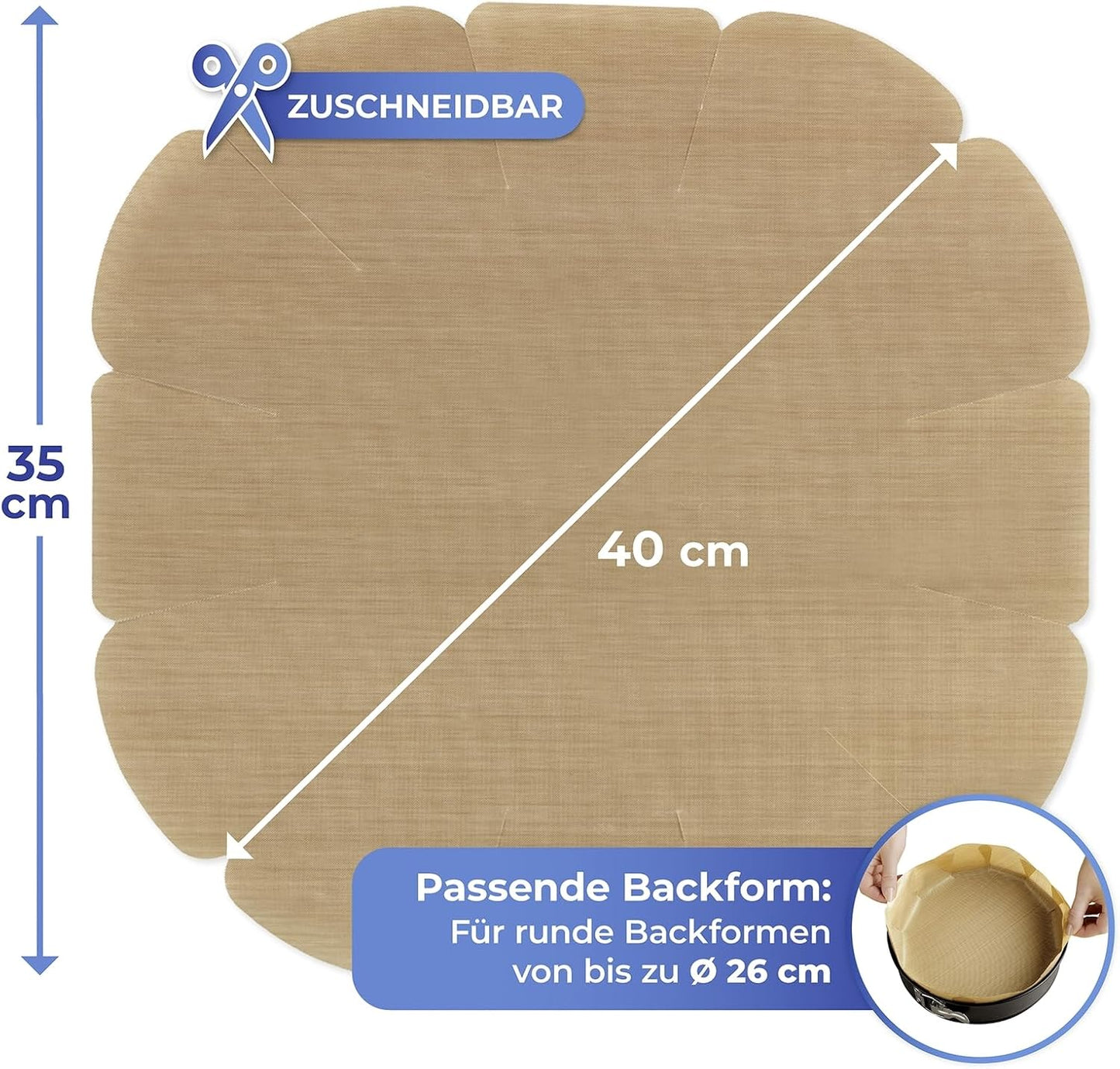 WENKO Wiederverwendbare Antihaft-Backfolie – 40 x 35 cm – Bis zu Ø 26 cm – Hitzebeständig bis 260 °C