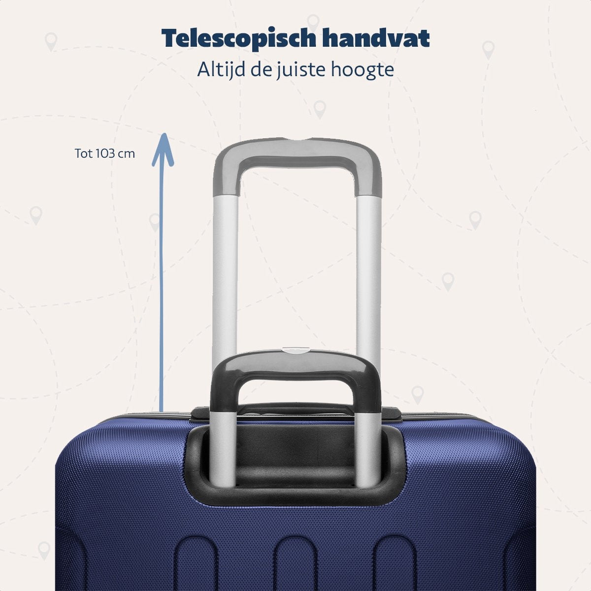 TRVLMORE - Kofferset - 3 Stück - 38L (Handgepäck) + 70L + 110L - Dunkelblau