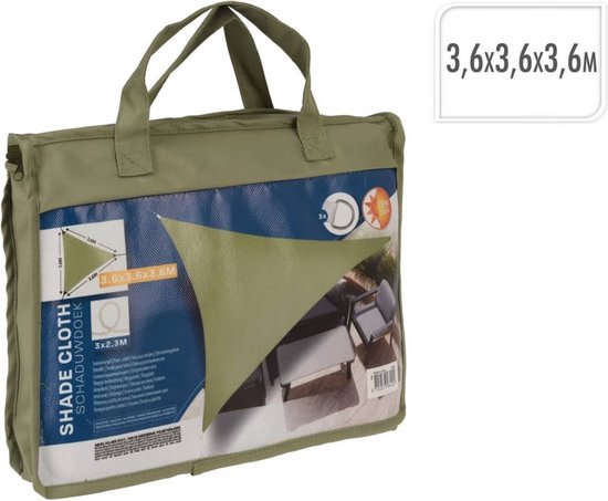 ProGarden-Schattierungsnetz-Dreieck-3,6 x 3,6 x 3,6 m-grün