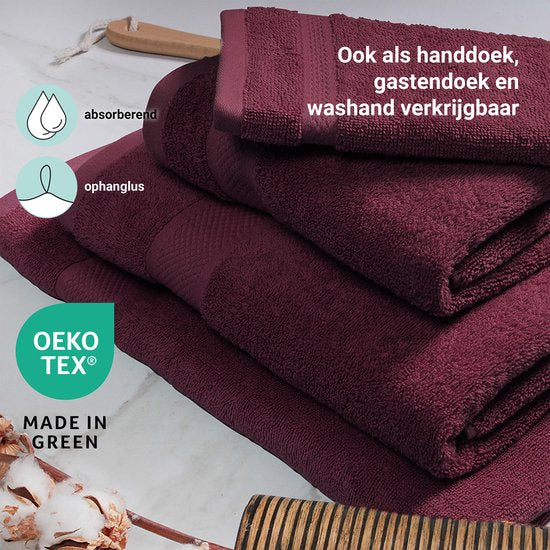 DoubleDry XL Handtücher 70 x 140 – 6er-Set – Hotelqualität 500 g/m² – 6x Bordeauxrot