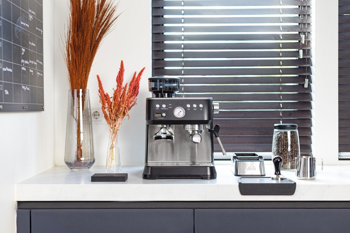 Solis Grind & Infuse Perfetta 1019 Espressomaschine - Kolbenmaschine - Kaffeemaschine mit Bohnen - Schwarz