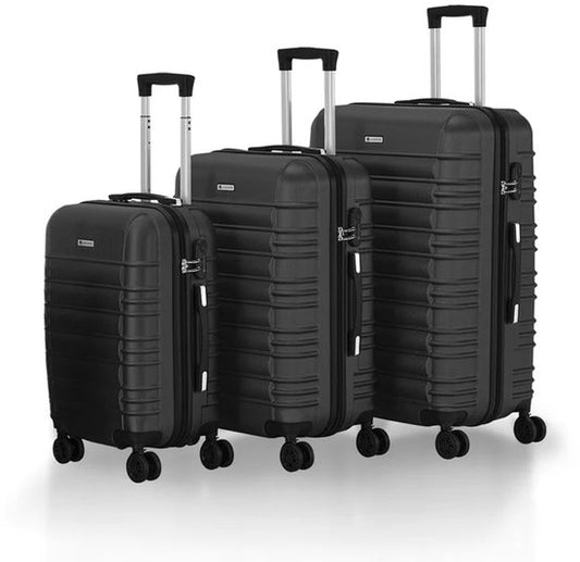 Hartschalenkoffer-Set Rom - 3-teilig - ABS - Schwarz