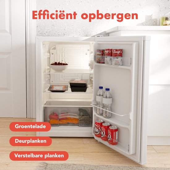 KitchenBrothers Kühlschrank - 88L - Kühlschrank - Tischmodell - Kühlschrank - Freistehend - Weiß