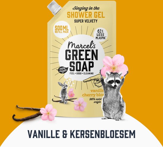 Marcel's Green Soap Duschgel-Nachfüllpackung – Vanille & Kirschblüte – 500 ml