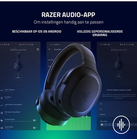 Razer Barracuda X (2022) – Kabelloses Gaming-Headset – PC/PlayStation/Switch/Android – Schwarz