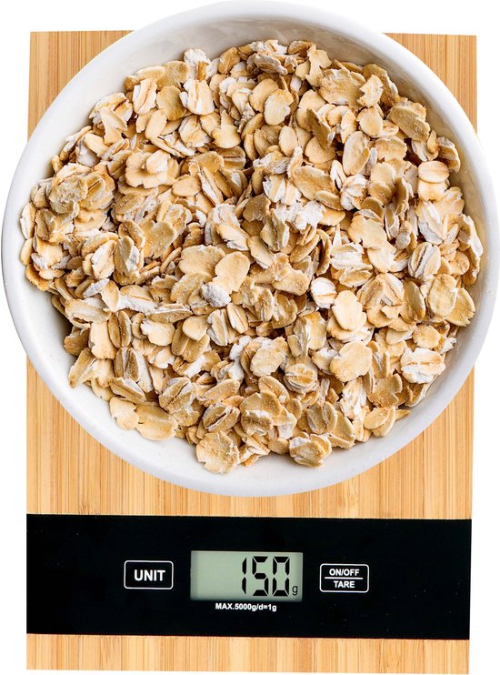 Alpina - Digitale Küchenwaage - bis zu 5 kg - Bambus