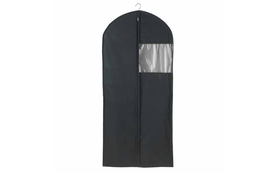 WENKO Kleidersack Schwarz XXL – 60 x 12 x 135 cm – PEVA – mit Reißverschluss und Sichtfenster