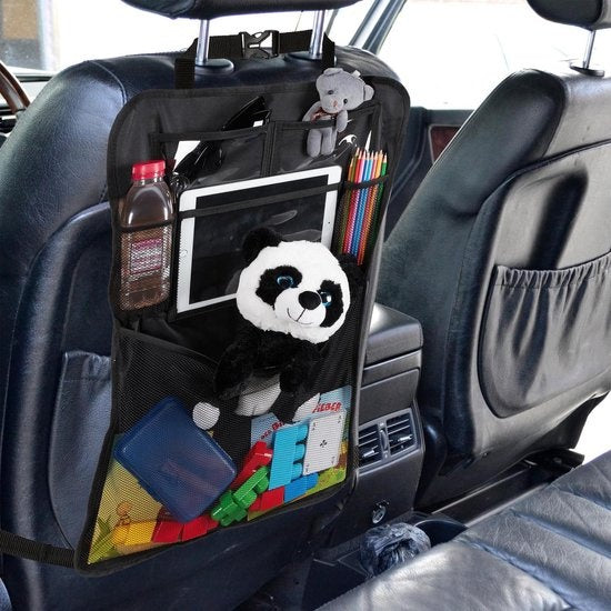 relaxdays Autositz-Organizer - 2er-Set - Sitz-Organizer Auto - Tablet-Halter schwarz