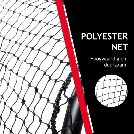 Dunlop Fußballtor - 300 x 200 x 120 cm  - Outdoor -  für Kinder und Erwachsene - schnelle Montage - Metall - Schwarz/Rot