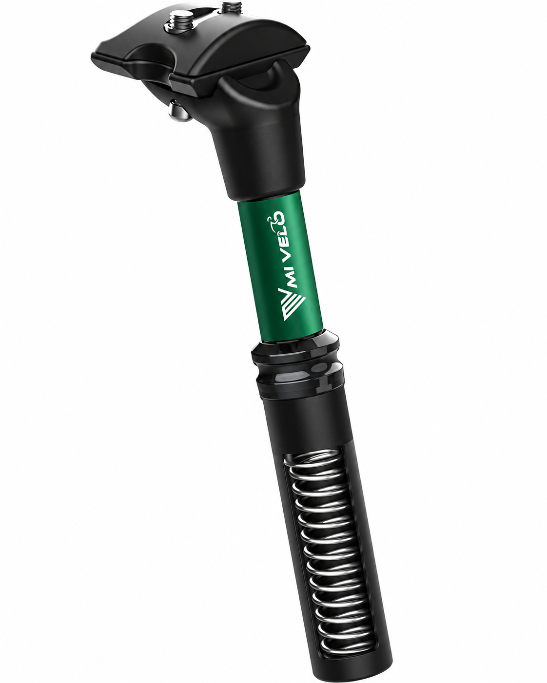 MIVELO Federnde Sattelstütze – Verstellbar – Max. 120 kg – Ø 30,9 mm – Schwarz