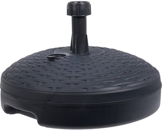 Sonnenschirmfuß Rattanoptik - rund - anthrazitgrau - D45 cm - 20 Liter - Kunststoff - befüllbar