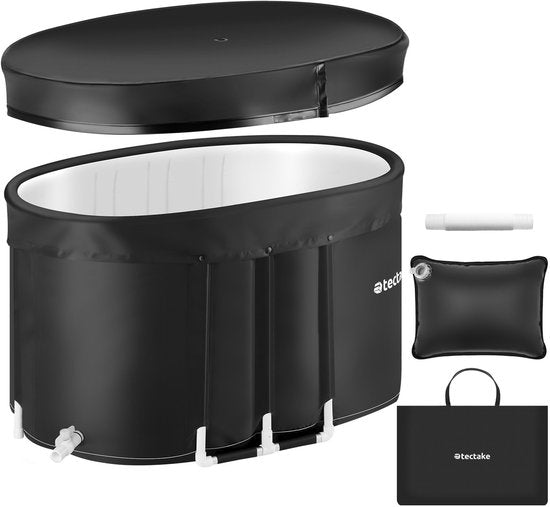 tectake® Eisbad Espoo – Ice Bath – Sitzbad – 105 x 70 x 66 cm – 375 Liter - Zusammenklappbare Eisbadwanne mit Aluminiumrahmen und Schutzhülle – 3-fach isoliert – inklusive Tragetasche und Wasserkissen
