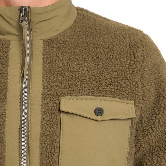 Mario Russo Teddy Jacket Stockholm - Jacke Männer - Wintermantel Männer - Strickjacke Männer - Army Green - M
