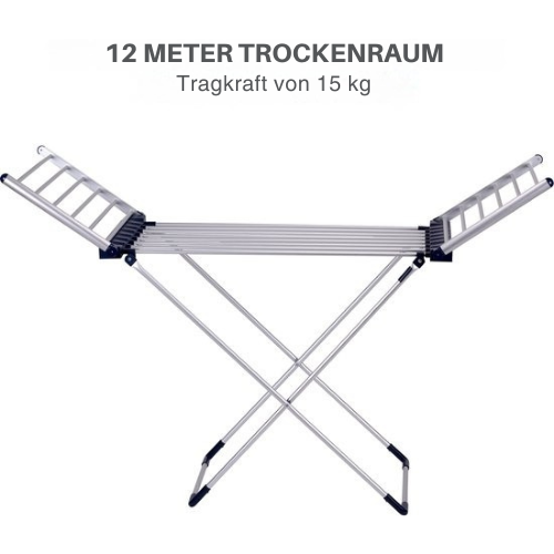 Dirt Devil - Elektrischer Wäscheständer mit Heizung - 230W - 147x54x94 cm - Aluminium - Grau