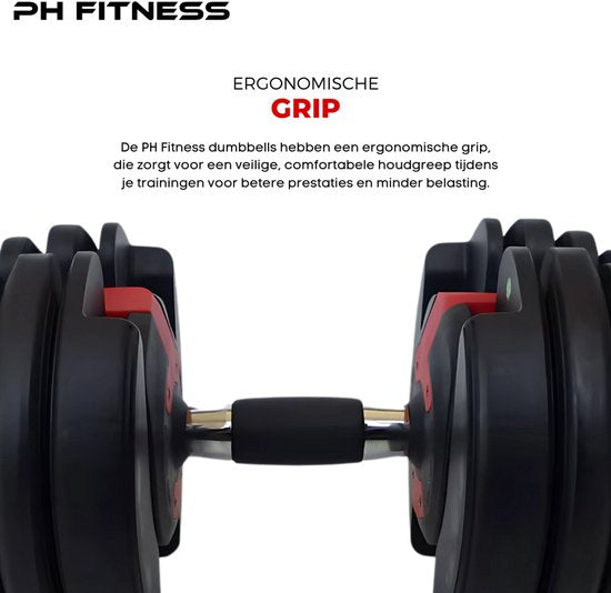 DH FitLife 2026 verstellbares Hantelset – 2,5 bis 25 kg – 18 Gewichtsstufen