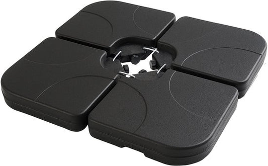 Brixy Sonnenschirmfliesen - Sonnenschirmfuß - füllbar bis zu 80kg - 50x50cm - 4 Stück - Sonnenschirmfliesen für Kreuzfuß - Schwarz