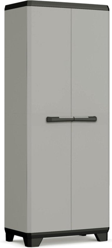 Keter Planet Hochschrank Mehrzweck - 3 Regale - 68x39x173cm - Grau/Schwarz - Recycelter Kunststoff