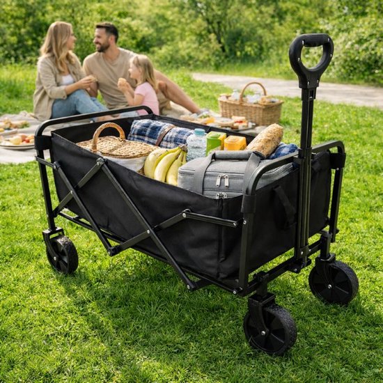 Ceruzo Bolderkar 60 l – zusammenklappbar – Transportwagen – Camping, Strand – max. 20 kg