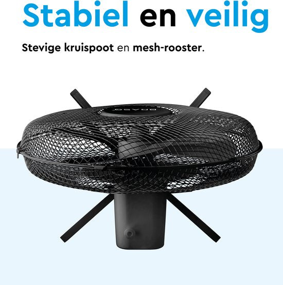 BRASQ Stativventilator - 40 cm - Schwarz - Höhenverstellbar - 3 Geschwindigkeiten - 40 Watt