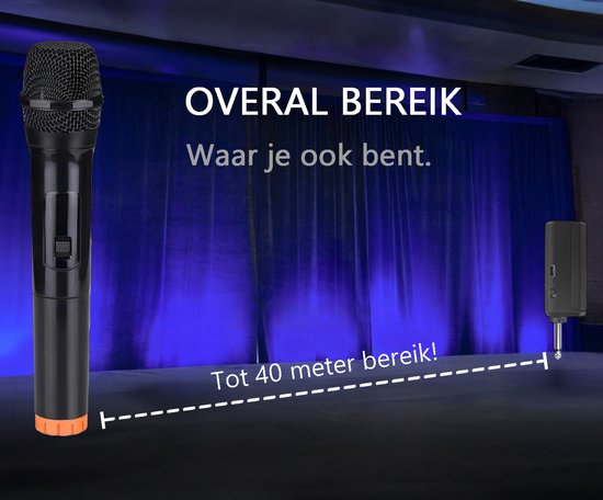 Tech Essentials Drahtloses Mikrofon - USB-C-Empfänger - Karaoke - ASMR - Studio - Geeignet für Party-Box - 3,5-6,3mm Klinke