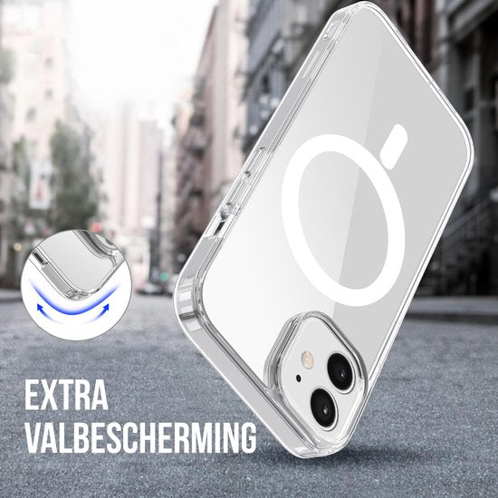 Podec Magsafe-Hülle, passend für das iPhone 12 Mini – mit 3x Displayschutzfolie + 3x Kameraschutz – magnetisch mit Ring, durchsichtig – transparente Handyhülle