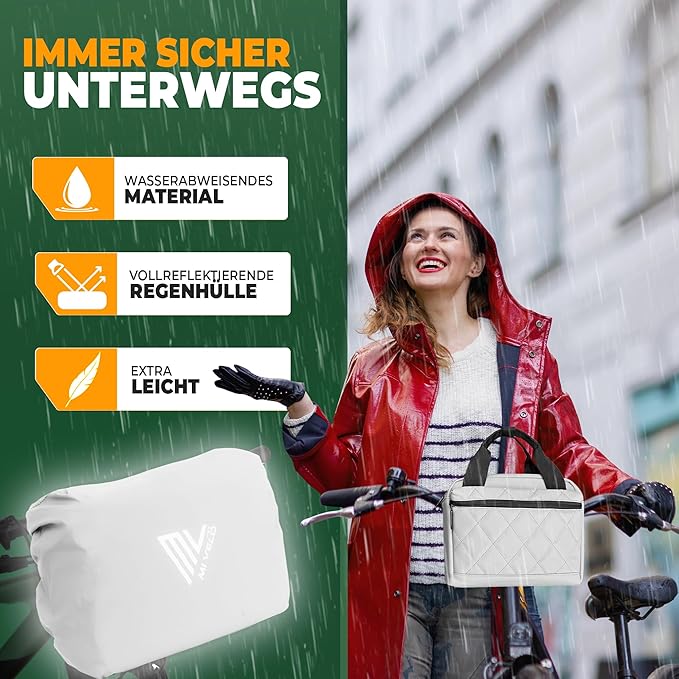 MIVELO - Lenkertasche - Wasserabweisend & Klickfix-kompatibel - 7 Liter - Grau