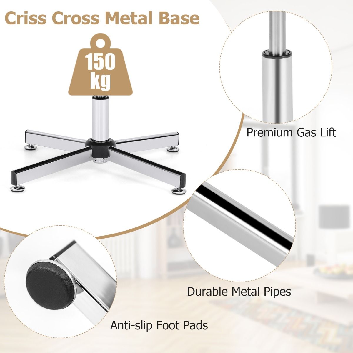 Coast Bürostuhl – ergonomischer Drehstuhl – doppelt gepolsterte Rückenlehne und Sitzfläche – beige