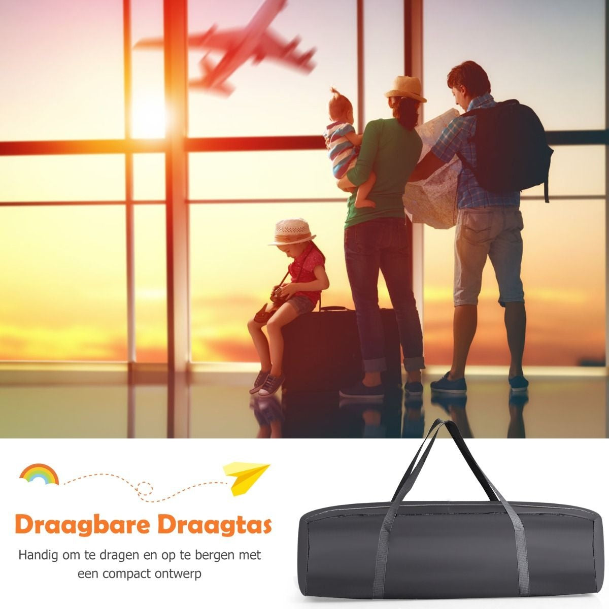 Coast 3-In-1 faltbares Reisebett & Wickelbett & Box mit abnehmbarem und verstellbarem Mesh