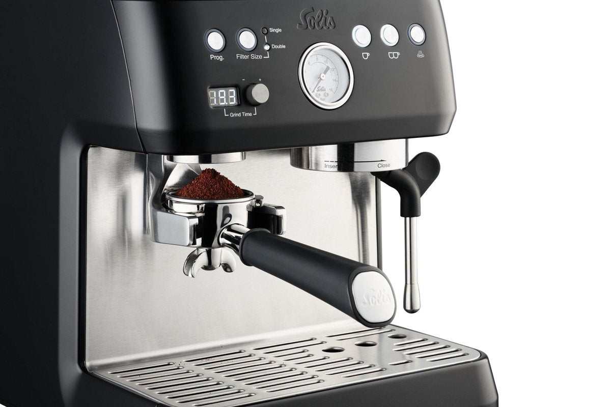 Solis Grind & Infuse Perfetta 1019 Espressomaschine - Kolbenmaschine - Kaffeemaschine mit Bohnen - Schwarz