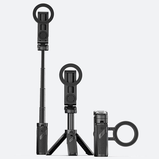 Ulanzi JJ03 Pocket-Selfie-Stick-Stativ, magnetisch – mit Fernbedienung – Selfie-Stick – Handy-Stativ für iPhone – Smartphone-Halterung für iPhone – Schwarz