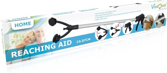 Vivamore Grabber - Greifzange mit Antirutsch- und Feststellfunktion - für ältere und behinderte Menschen - 87cm