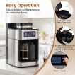 Northix Kaffeemaschine mit Mahlwerk – 8 Tassen – 1 l – Timer – Schwarz/Silber
